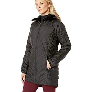 North Face Women's Mossbud Black Revetsible Parka Puffer Coat size Large Jacket